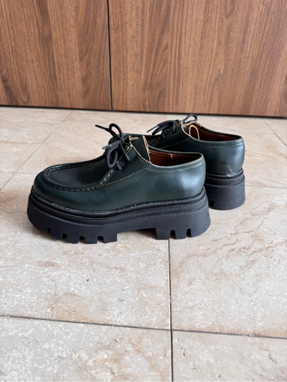 Alohas Tycoon lug sole loafers in Dark Green - Picture 5 of 6